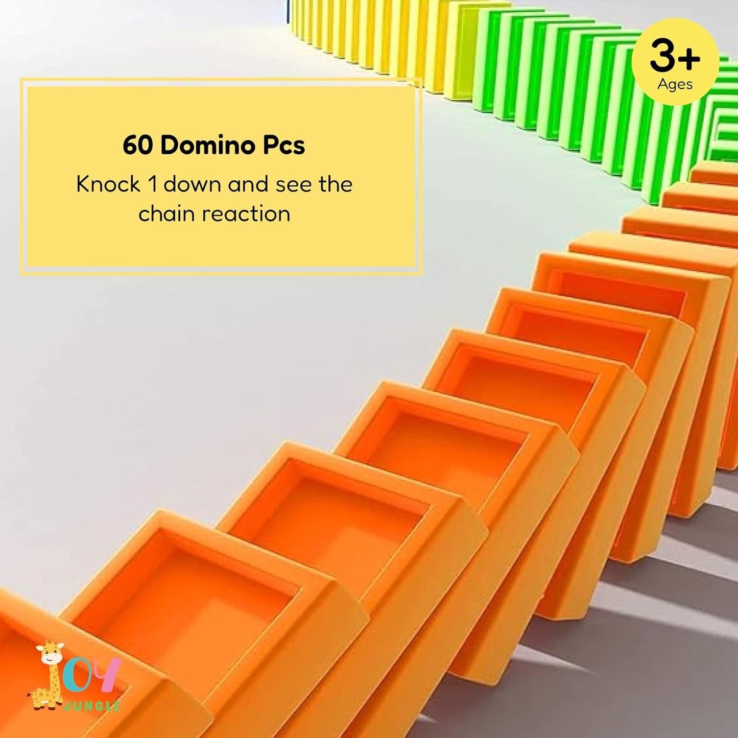 Train Toy Domino Set for Kids | BPA-Free Plastic | Automatic Domino Placement | Sound & Light Fun Train