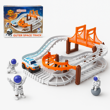 Astronaut Spaceship Track Set – Flexible Outer Space Adventure Toy with Shuttle Car for Kids
